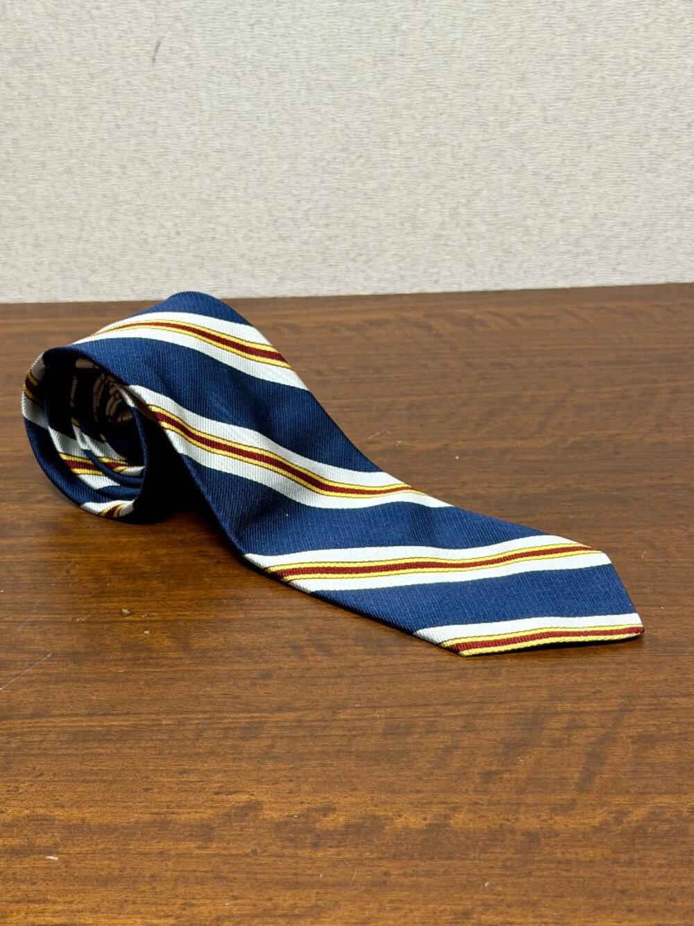 Vintage Brooks Brothers Makers Striped Silk Tie Navy Red